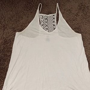 White tank top with crochet back